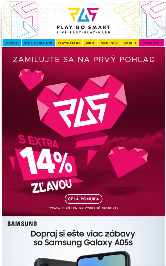 Zľava, ktorá ti rozbúcha srdce! Extra - 14% počas valentínskeho týždňa! 🥰