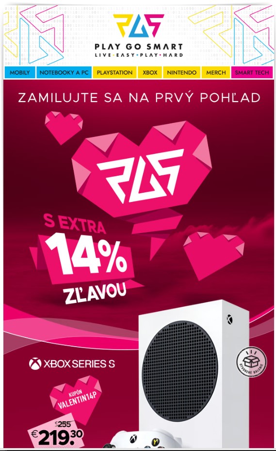 Láska je vo vzduchu, zľavy sú na sklade! Využi extra - 14% počas valentínskeho týždňa 💗