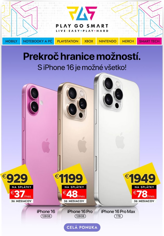 Vyber si smartfón zo série iPhone 16 a užívaj si výkon, ktorý trvá! 😎💣