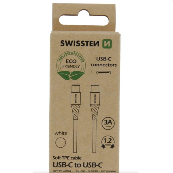Swissten Data Cable USB-C  USB-C 1,2 m, biely 71506301ECO