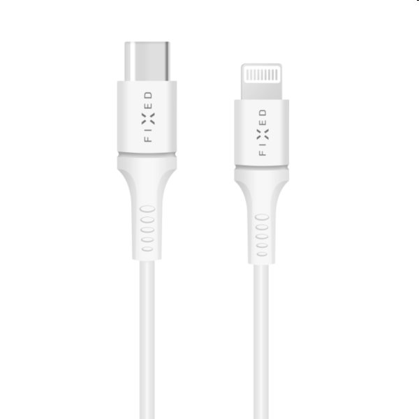 E-shop FIXED Dátový a nabíjací kábel USB-CLightning MFI, PD, 60 W, 1 m, biely FIXD-CL-WH