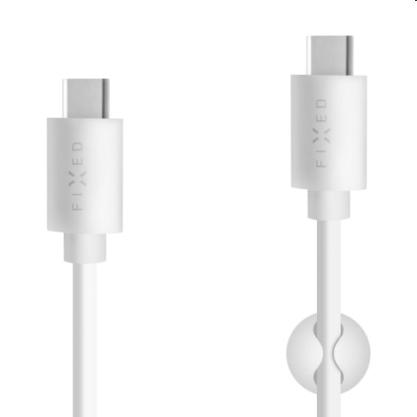 E-shop FIXED Dátový a nabíjací kábel USB-CUSB-C, PD, USB 2.0, 60 W, 1 m, biely FIXD-CC-WH