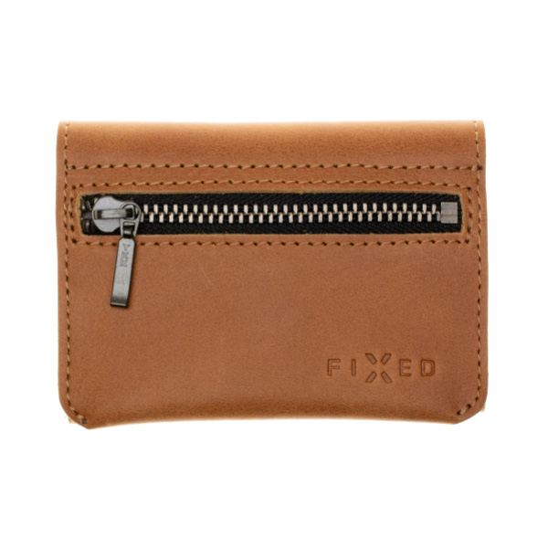 FIXED Smile Tripple Kožená peňaženka s inteligentným lokátorom, hnedá