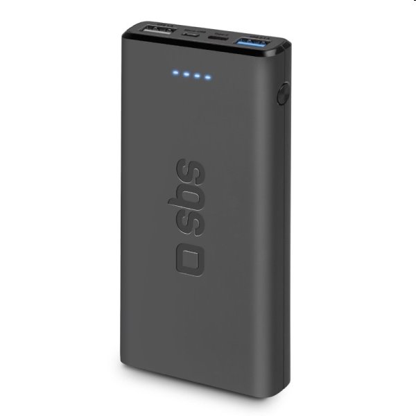 SBS powerbanka 10000 mAh, 2x USB, 2,1 A, čierna TTBB10000FASTK