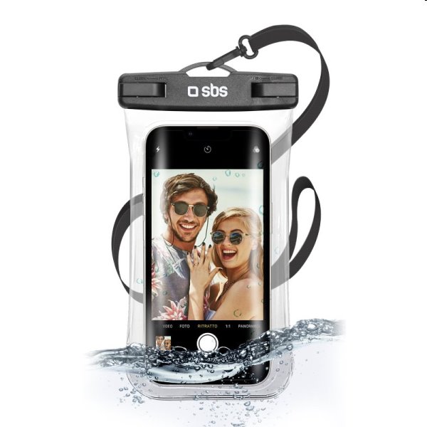 Univerzálne vodotestné puzdro SBS Selfie pre smartfóny do 6,8\'\', čierna TEWATERSELFIEK