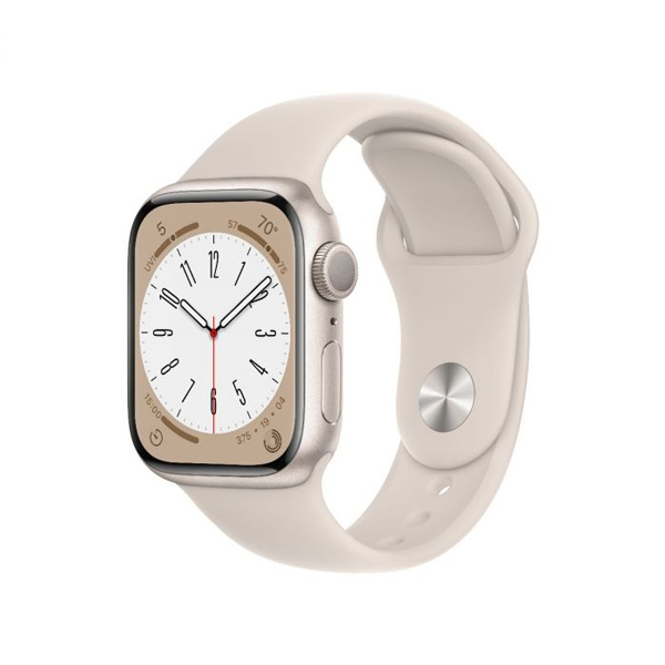 Apple Watch Series 8 GPS, 41mm, hviezdna biela, hliníkové puzdro, Trieda A - použité, záruka 12 mesiacov
