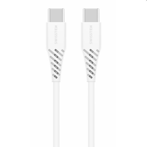 Swissten Dátový a nabíjací kábel TPU USB-CUSB-C, PD,2,5 m, biely 71506530