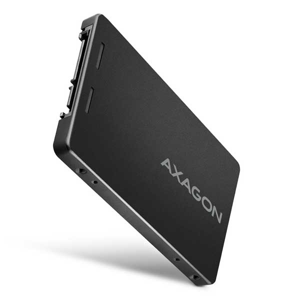 AXAGON RSS-M2B SATA - M.2 SSD SATA, až na 80 mm SSD, hliníkové telo, čierny