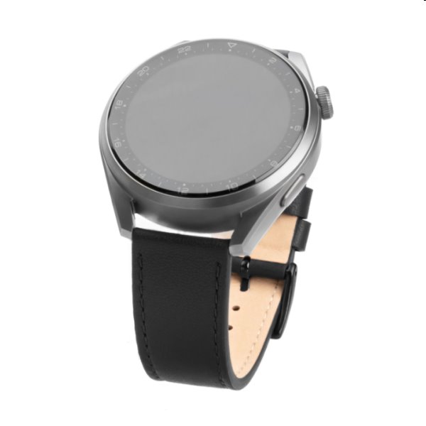 E-shop FIXED Kožený remienok s Quick Release so šírkou 22 mm pre inteligentné hodinky, čierna FIXLST-22MM-BK