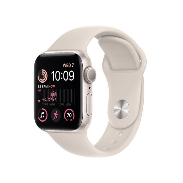Apple Watch SE 2 GPS, 40mm, hviezdna biela, hliníkové puzdro, Trieda B - použité, záruka 12 mesiacov