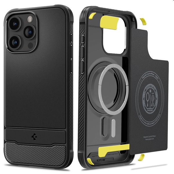 Zadný kryt Spigen Rugged Armor MagSafe pre Apple iPhone 15 Pro Max, čierna