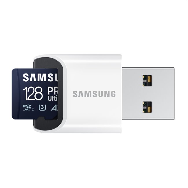 E-shop Samsung PRO Ultimate Micro SDXC 128 GB, USB adaptér MB-MY128SBWW