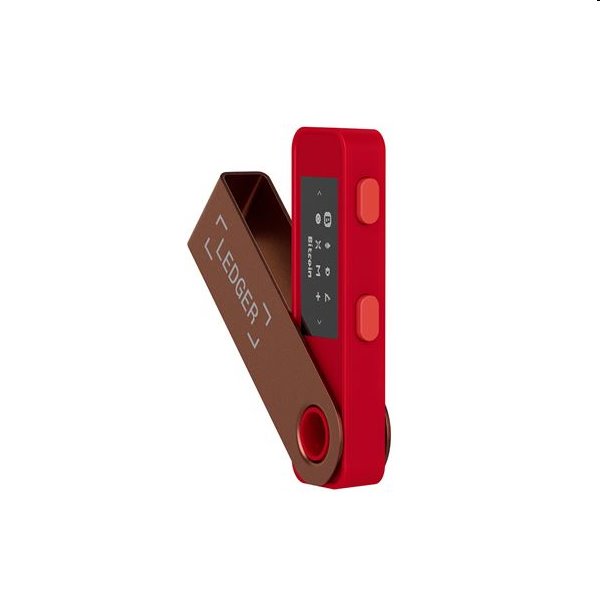 Ledger Nano S Plus hardvérová peňaženka na kryptomeny, ruby red