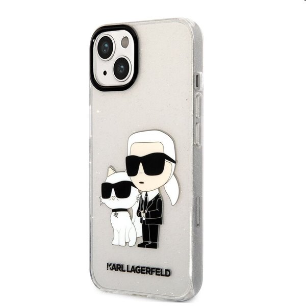 Zadný kryt Karl Lagerfeld IML Glitter Karl and Choupette NFT pre Apple iPhone 13, transparentná