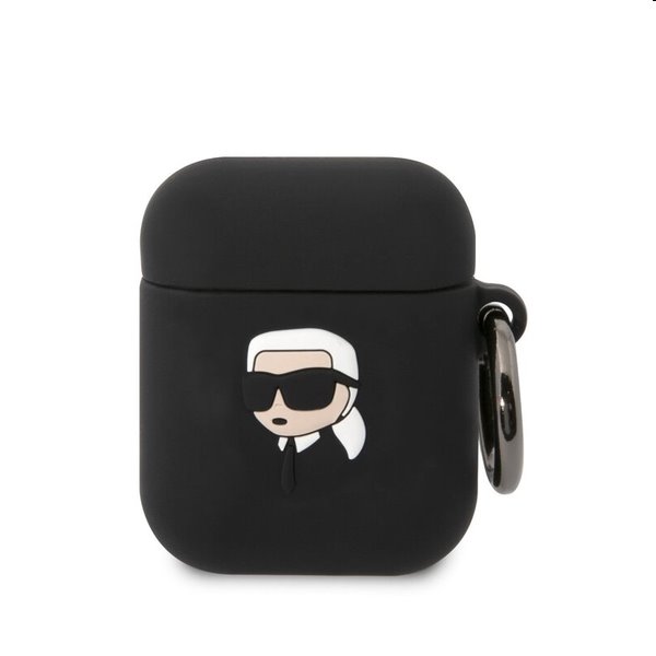 Karl Lagerfeld 3D Logo NFT Karl Head silikónový obal pre Apple AirPods 12, čierny 57983112287