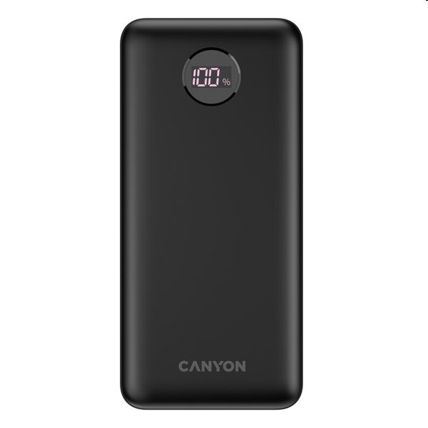 Powerbanka Canyon s digitálnym displejom 1 x USB-C 2x USB-A 20000, čierna CNE-CPB2002B