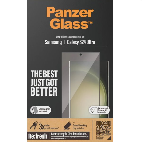 Ochranné sklo PanzerGlass Re:fresh UWF s aplikátorom pre Samsung Galaxy S24 Ultra, čierna 7352