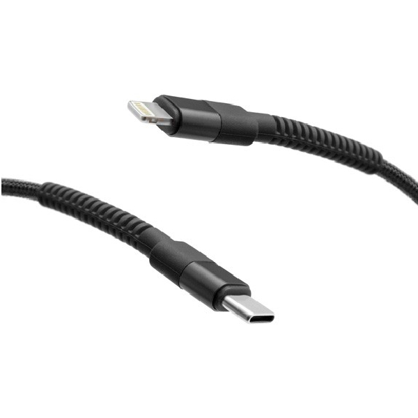 MobilNET Dátový a nabíjací pletený kábel USB-CLightning, 3A, 20W, 1m, čierny KAB-0240-TYP-LIGHT