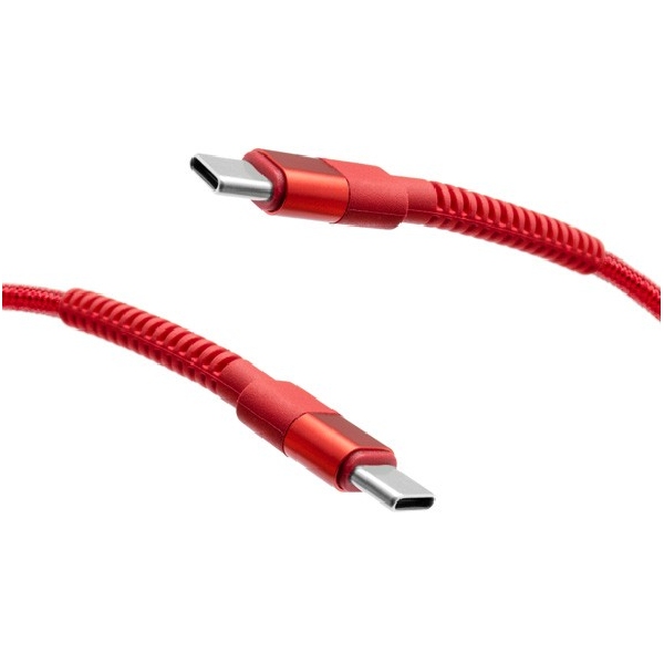 MobilNET Dátový a nabíjací pletený kábel USB-CUSB-C, 3A, 60W, 1m, červený KAB-0246-TYP-TYPEC