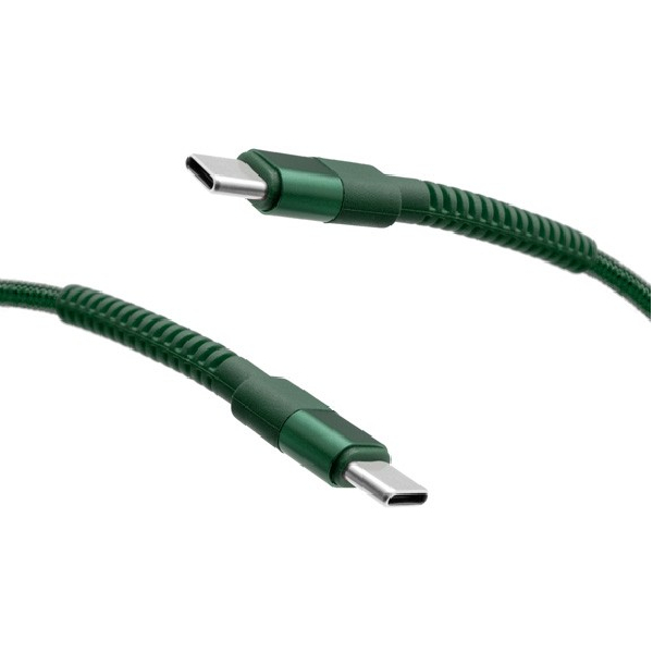 MobilNET Dátový a nabíjací pletený kábel USB-CUSB-C, 3A, 60W, 1m, zelený KAB-0254-TYP-TYPEC