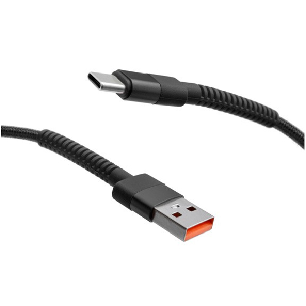 MobilNET Dátový a nabíjací pletený kábel USBUSB-C, 3A, 1m, čierny KAB-0234-USB-TYPEC