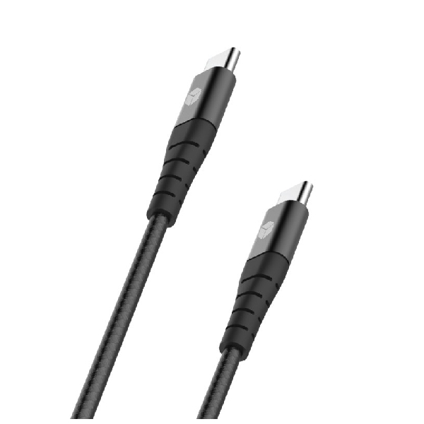 Sturdo Dátový a nabíjací textilný kábel USB-CUSB-C, 5A, 1.5m, čierny KAB-0205-STU-C100W