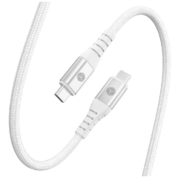 Sturdo Dátový a nabíjací textilný kábel USB-CUSB-C, 5A, 1m, biely KAB-0261-STU-C240W