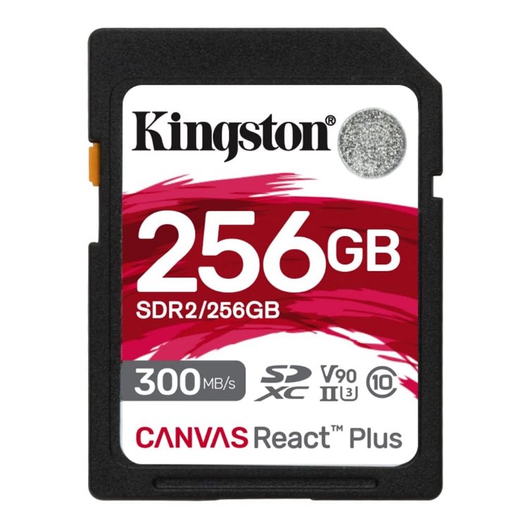 Kingston Canvas React Plus 256 GB SDXC UHS-II U3 V90, R300, W260 SDR2256GB