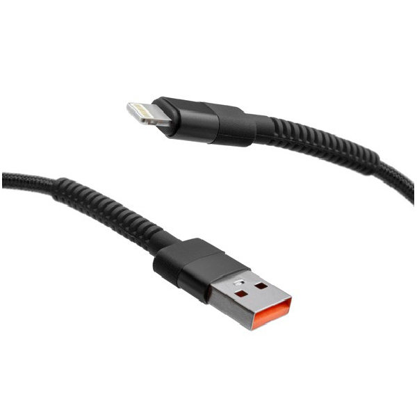 MobilNET Dátový a nabíjací pletený kábel USBLightning, 3A, 1m, čierny KAB-0236-USB-LIGHT