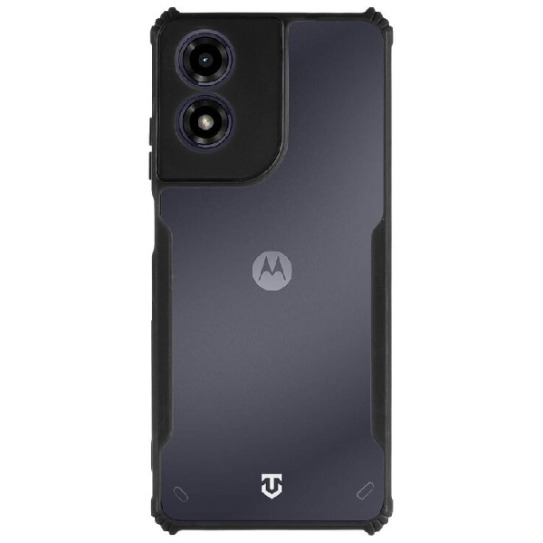 Puzdro Tactical Quantum Stealth pre Motorola G04, transparentné/čierne