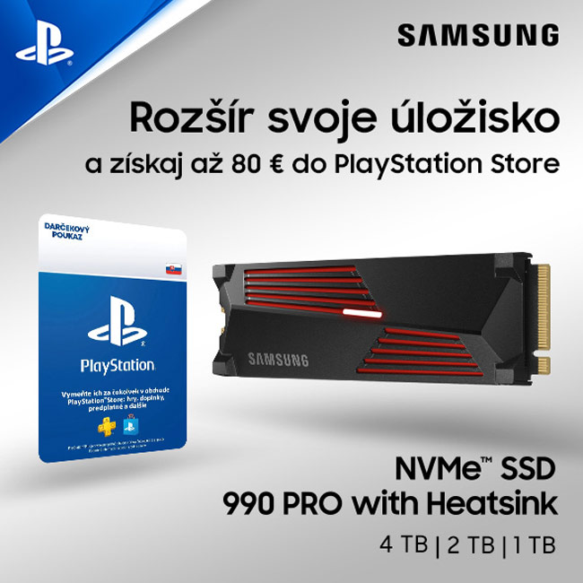 Samsung SSD 990 PRO w/ heatsink, 1TB, NVMe M.2, vystavený, záruka 21 mesiacov