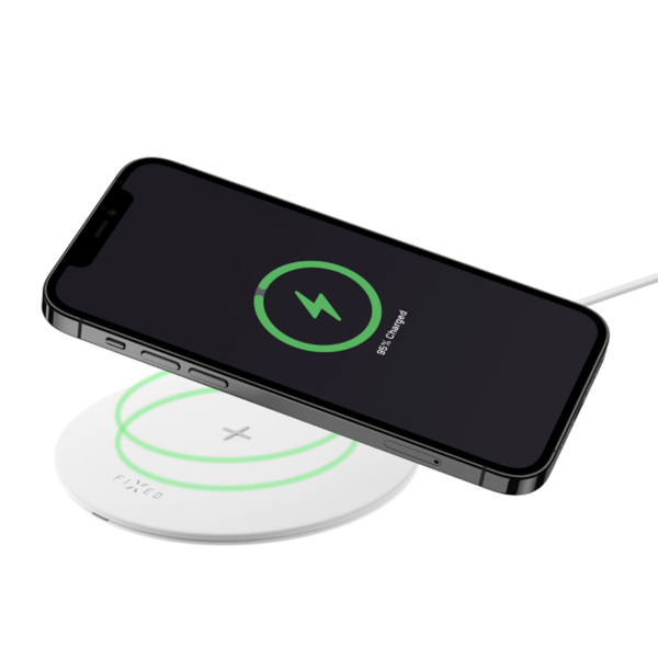 FIXED SlimPad fast wireless charging pad for smartphone, 15 W, white, použitý, záruka 12 mesiacov