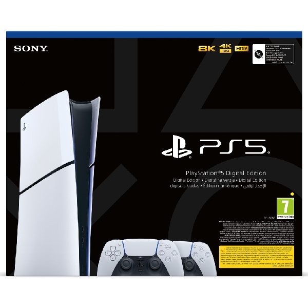 PlayStation 5 Digital (Model Slim) + 2x PlayStation 5 DualSense bezdrôtový ovládač, biely