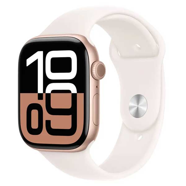 Apple Watch Series 10 GPS 42mm Rose Gold Aluminium Case with Light Blush Sport Band - M/L