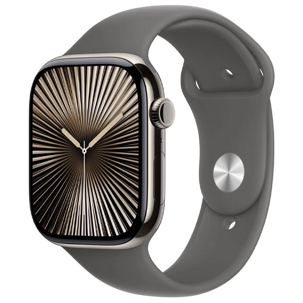 Apple Watch Series 10 GPS + Cellular 46mm Prírodné titánové so skalne sivým športovým remienkom - S/M