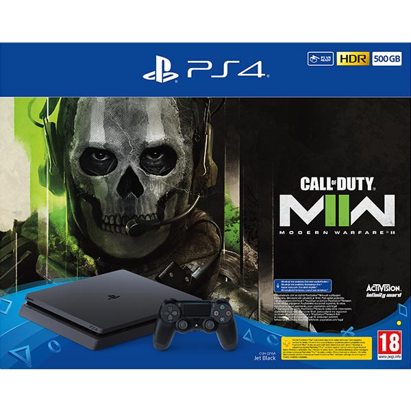 Sony PlayStation 4 Slim 500GB, jet black + Call of Duty: Modern Warfare II, vystavený, záruka 21 mesiacov