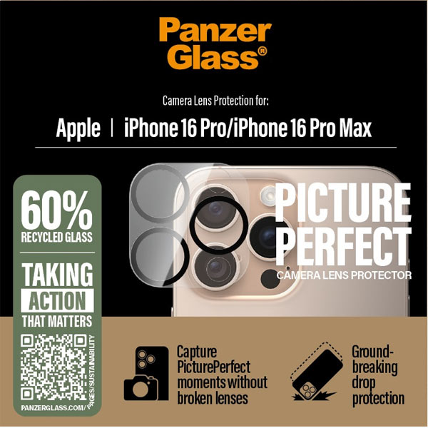 PanzerGlass Ochranný kryt objektívu fotoaparátu Hoops pre Apple iPhone 16 Pro/16 Pro Max