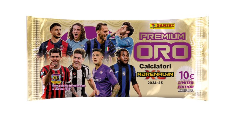 Zberateľské futbalové karty SERIE A 2024/2025 Adrenalyn Karty GOLD PACKET