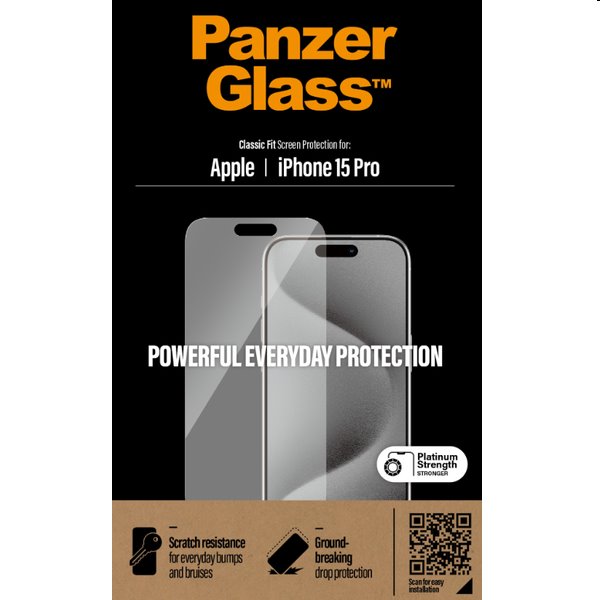 PanzerGlass screen protection for Apple iPhone 15 Pro, rozbalený, záruka 24 mesiacov