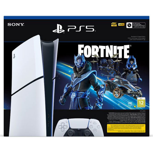 PlayStation 5 Digital (Model Slim Fortnite Cobalt Star Bundle), vystavený, záruka 21 mesiacov