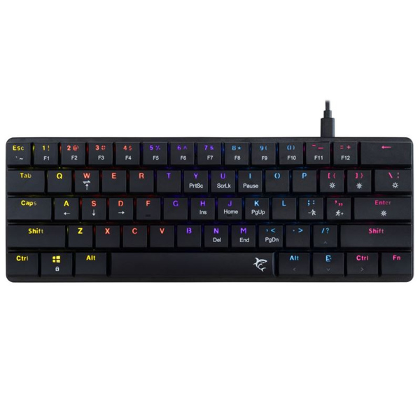 White Shark Mechanical gaming keyboard NAGAMAKI, US, brown switch, black