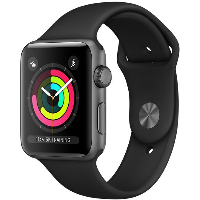 Apple Watch Series 3 GPS, 38mm, kozmická sivá, Trieda B - použité, záruka 12 mesiacov