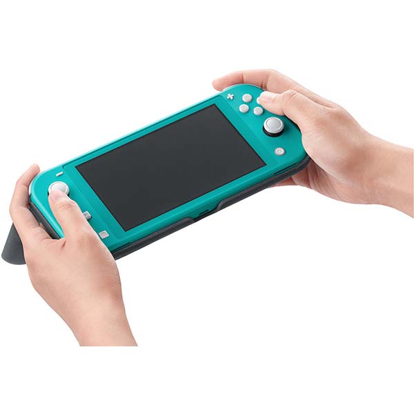 Nintendo Switch Lite preklápacie puzdro a ochranná fólia, šedé
