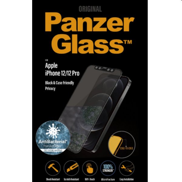 Ochranné sklo PanzerGlass Case Friendly AB pre Apple iPhone 12 Pro, čierna P2711