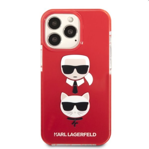 Zadný kryt Karl Lagerfeld TPE Karl and Choupette Heads pre Apple iPhone 13 Pro Max, červená