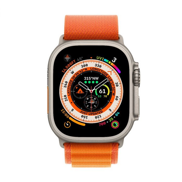 Apple Watch Ultra GPS + Cellular 49mm Titanium Case with oranžová Alpine Loop - Large