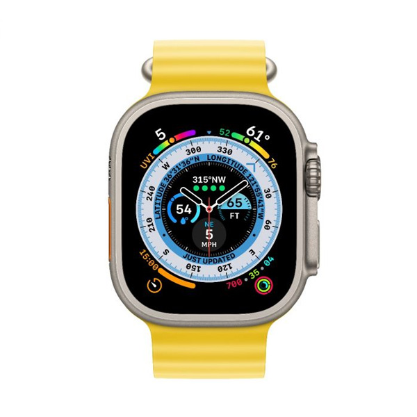 Apple Watch Ultra GPS + Cellular 49mm Titanium Case with žltá Ocean Band