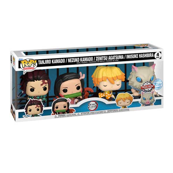 POP! Animation: 4 PackTanjiro & Nezuko & Zenitsu & Inosuke (Demon ...