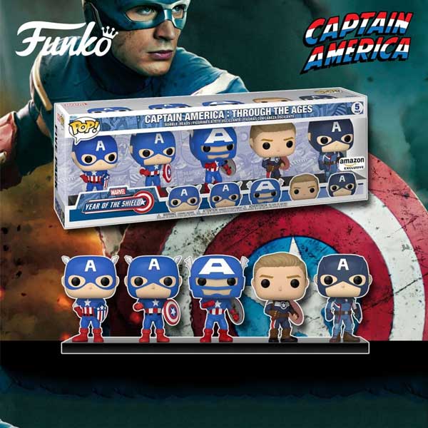 POP! 5 Pack Year of The Shield: Captain America Through the Ages (Marvel) Special Edition