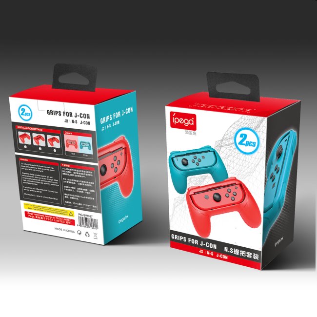 iPega gamepad Grip pre Nintendo Joy-Con ovládače, modrý/červený (2ks)